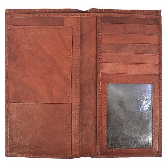 Genuine Leather Bifold Checkbook Cover - Picture 3 of 8